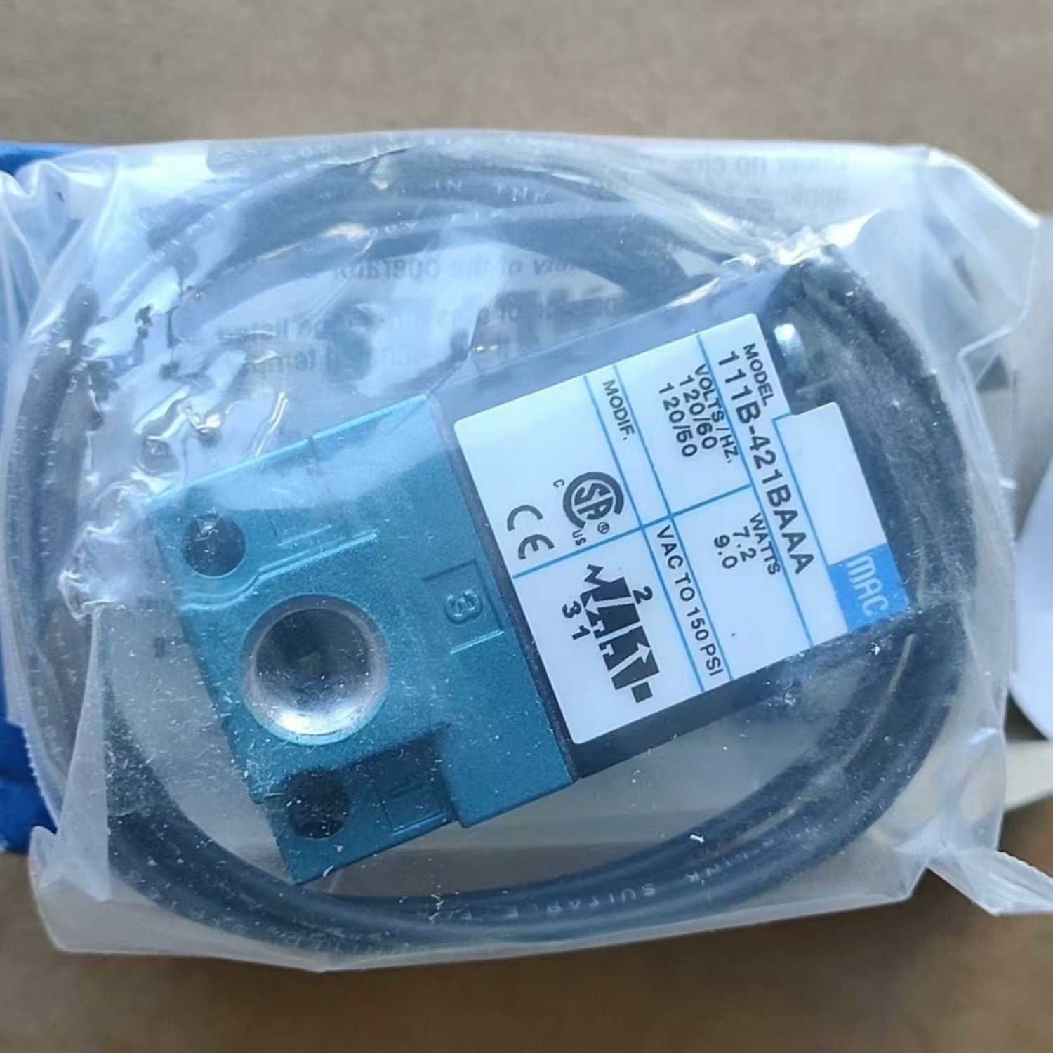 MAC 111B-421BAAA 3-Way Inline Solenoid Valve (100 Series) - Image 3