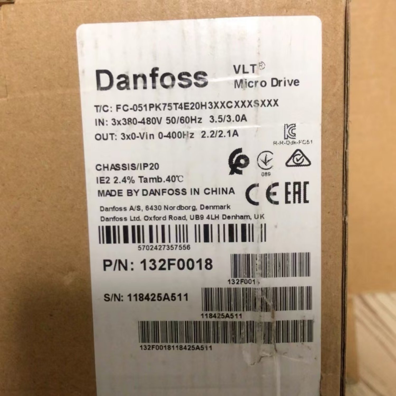 DANFOSS 132F0018 Micro Variable Frequency Drive (FC-51 Series) - Image 4