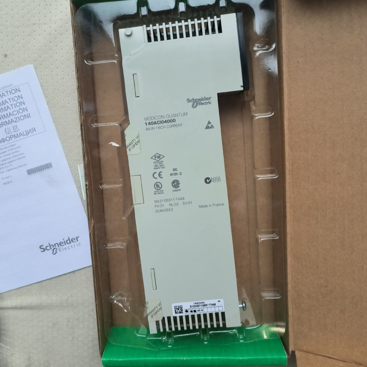 SCHNEIDER 140ACI04000 Analog Input Module (Modicon Quantum) - Image 2
