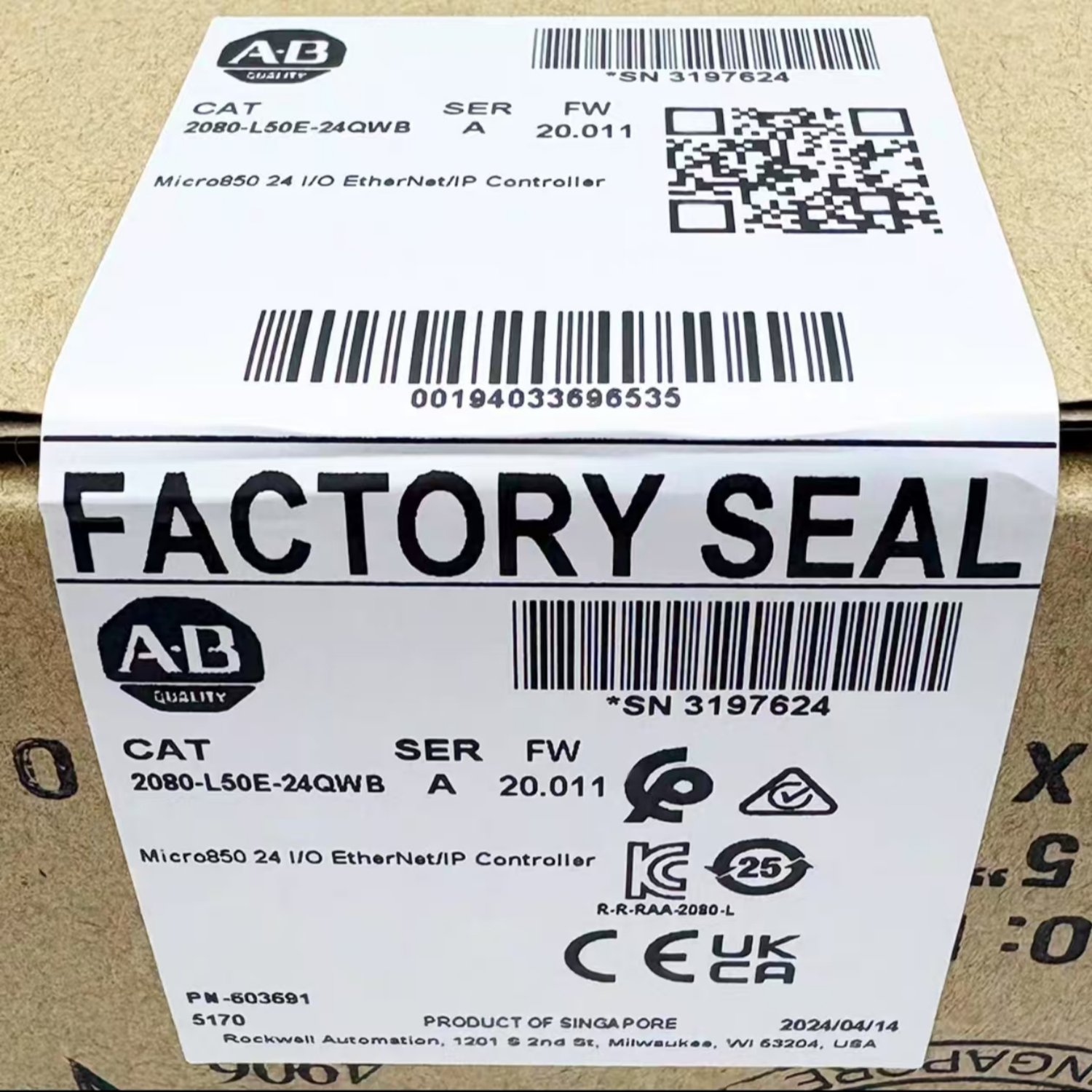 ALLEN-BRADLEY 2080-L50E-24QWB Programmable Logic Controller (PLC) (Micro850) - Image 3
