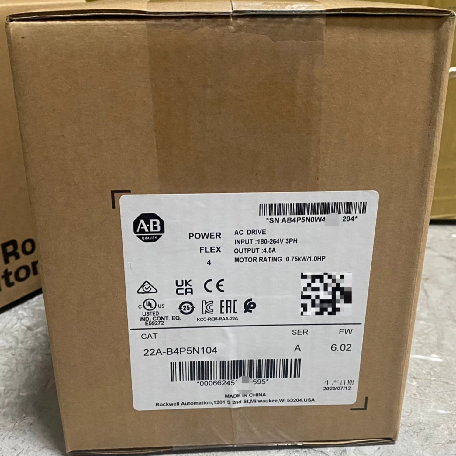 ALLEN-BRADLEY 22A-B4P5N104 Variable Frequency Drive (VFD) (PowerFlex 4) - Image 2