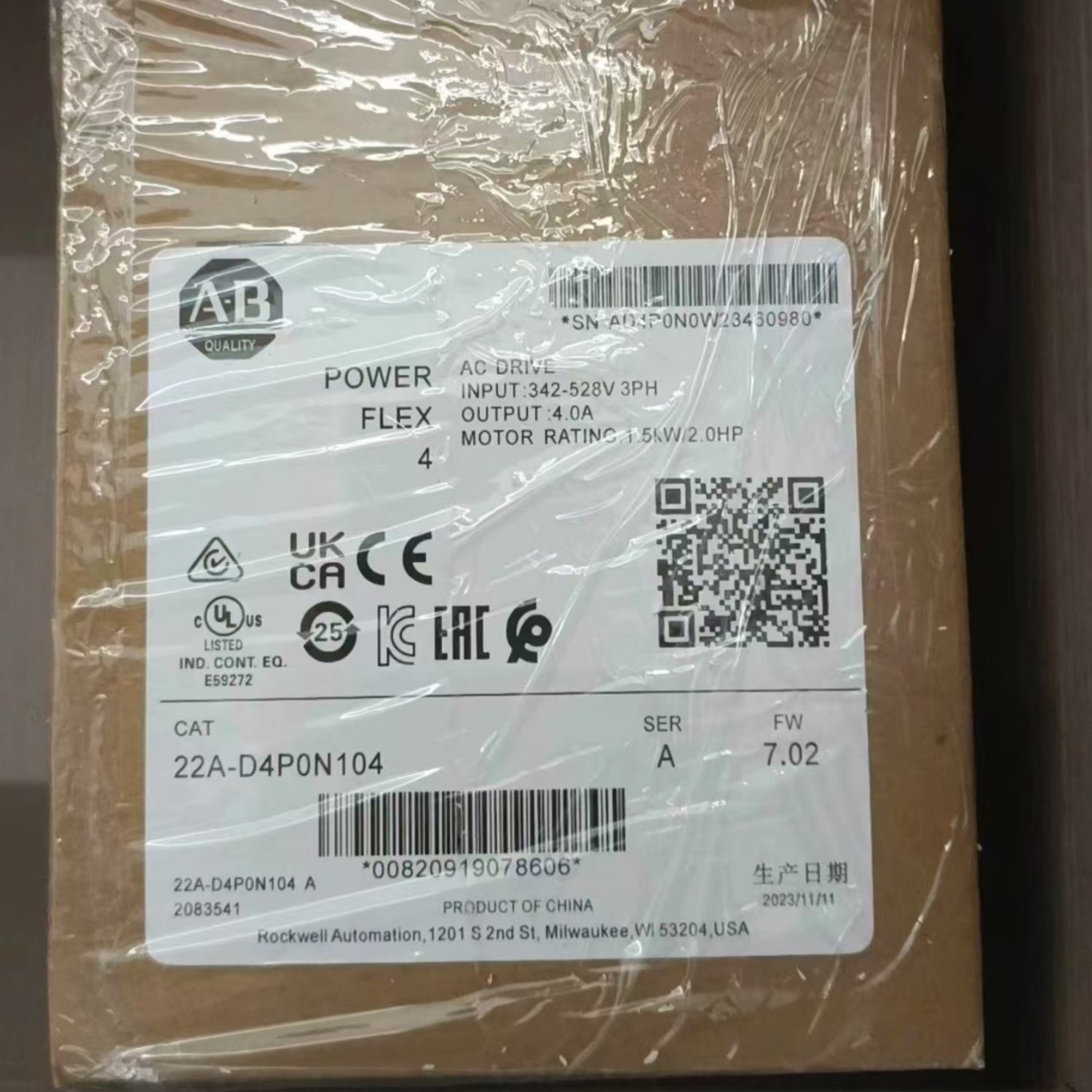 22A-D4P0N104 Inverter For ALLEN-BRADLEY