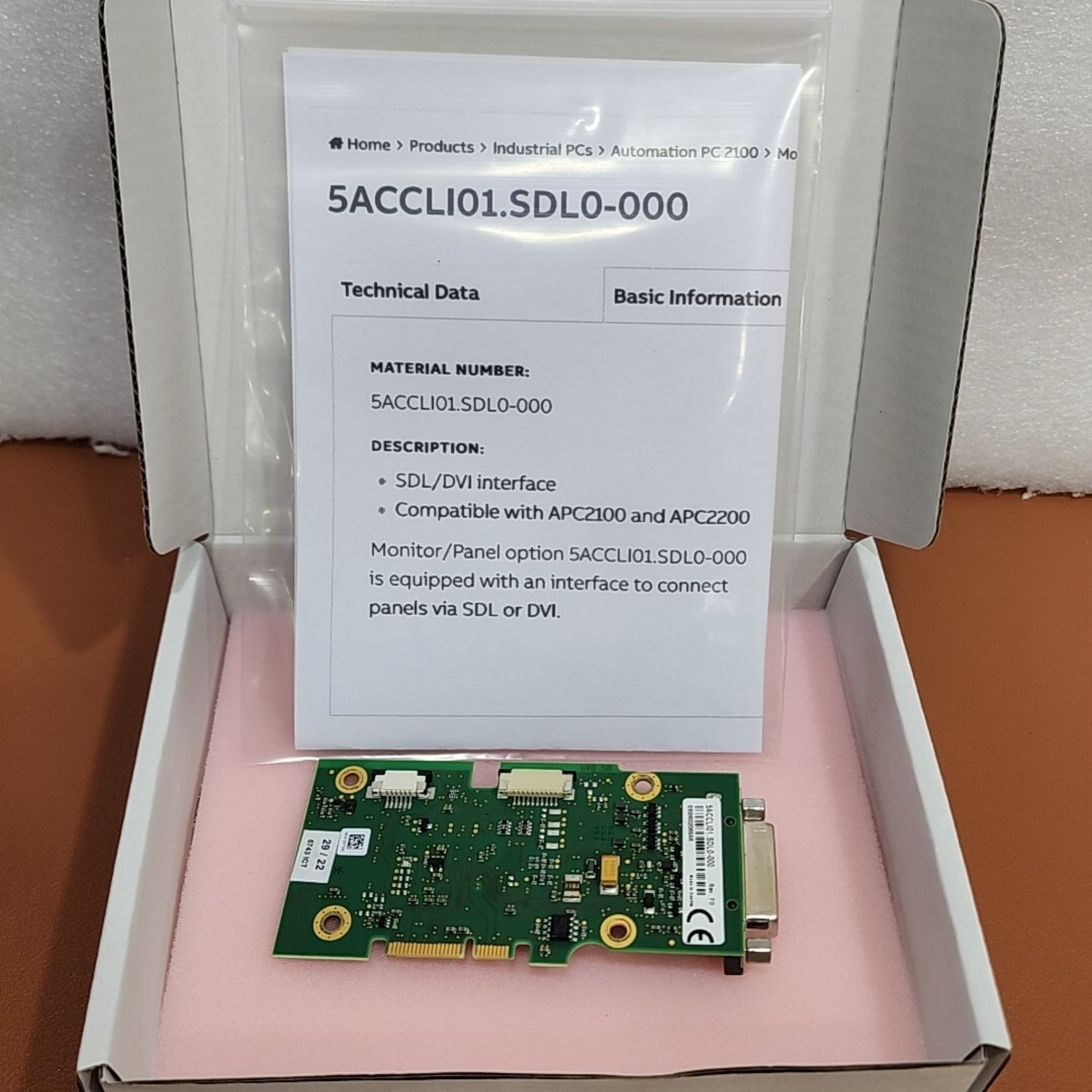 B&R 5ACCLI01.SDL0-000 Monitor Transmitter Card (APC)