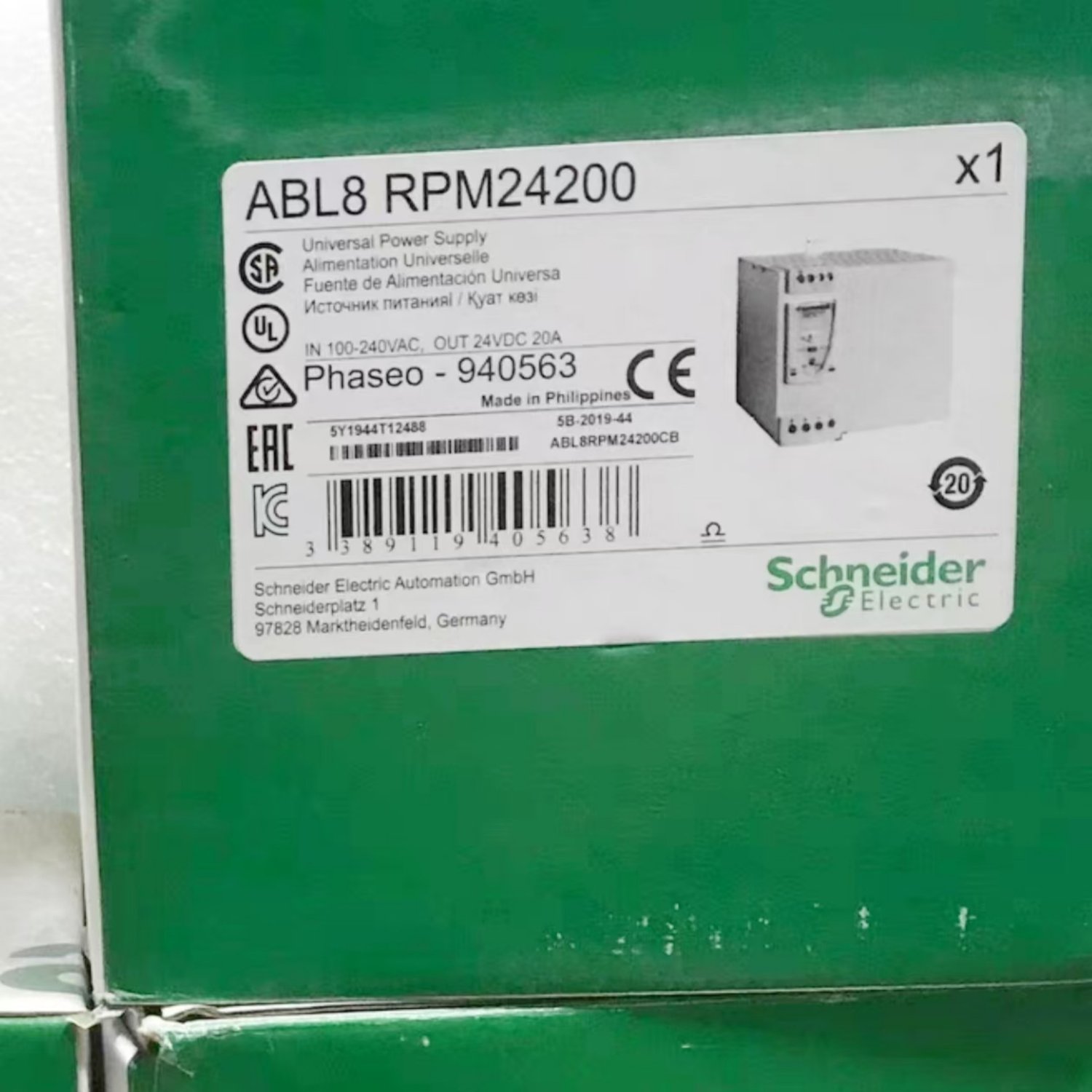 SCHNEIDER ABL8RPM24200 Switching Power Supply
