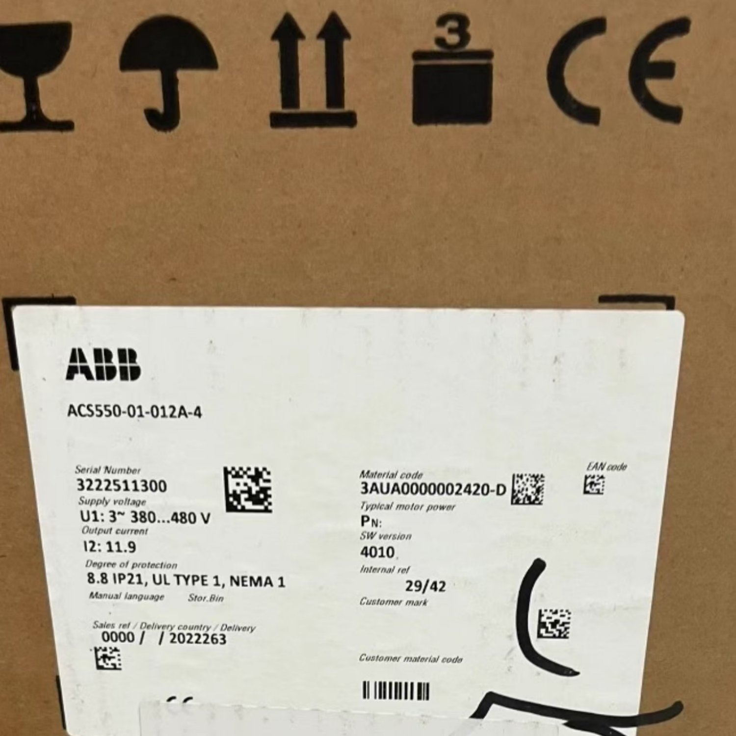 ABB ACS550-01-012A-4 Variable Frequency Drive (VFD) (ACS550) - Image 2