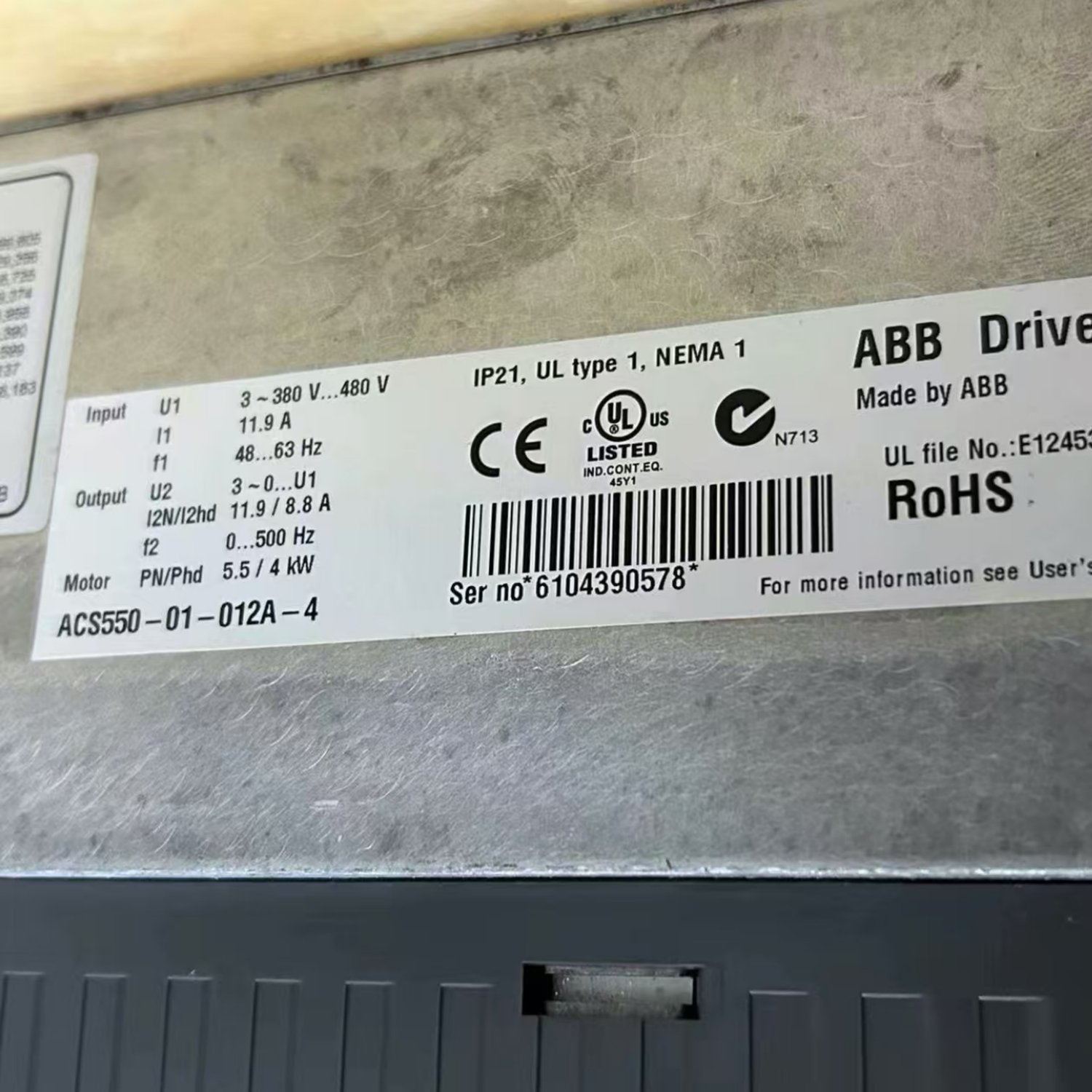 ABB ACS550-01-012A-4 Variable Frequency Drive (VFD) (ACS550) - Image 7