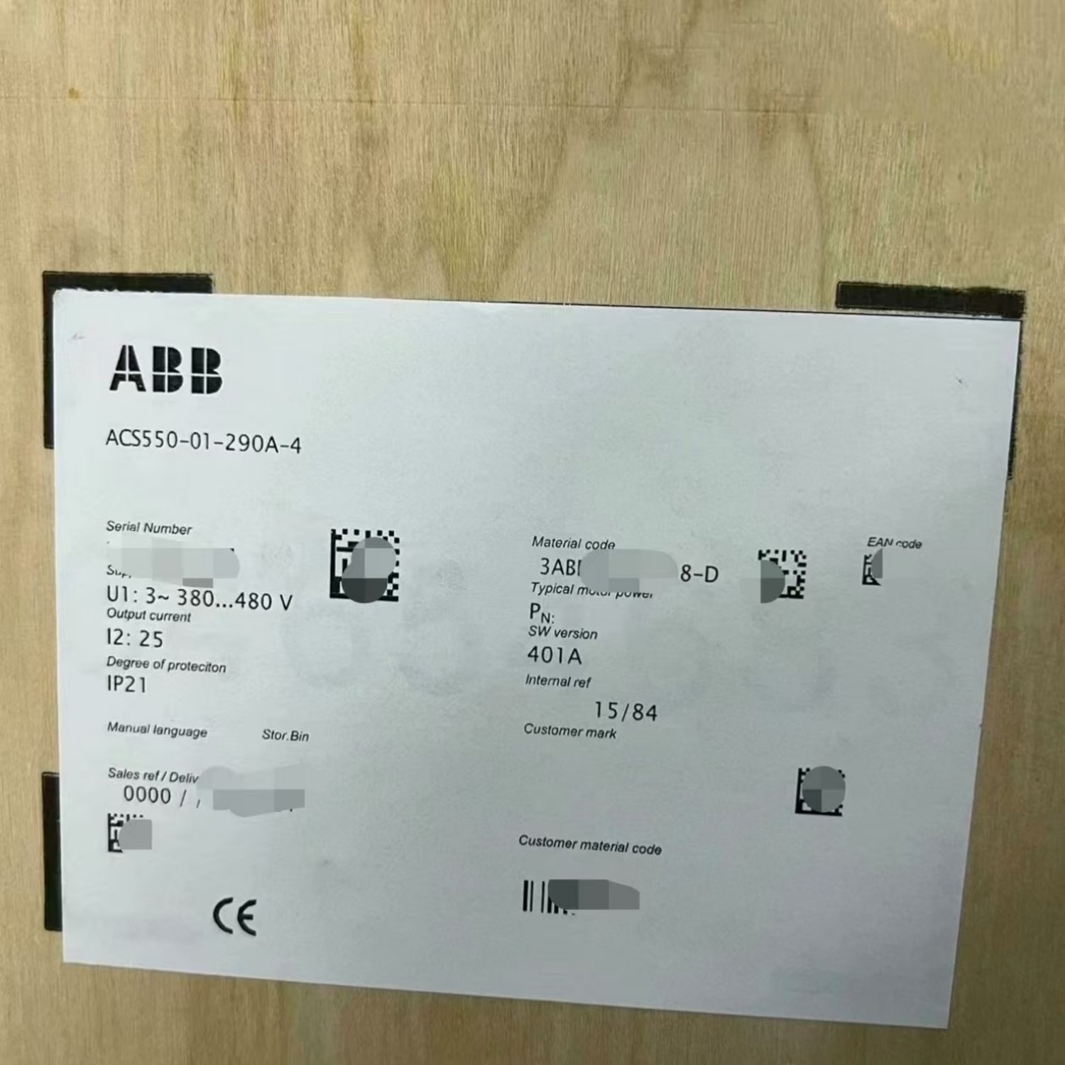 ABB ACS550-01-290A-4 Variable Frequency Drive (VFD) (ACS550)
