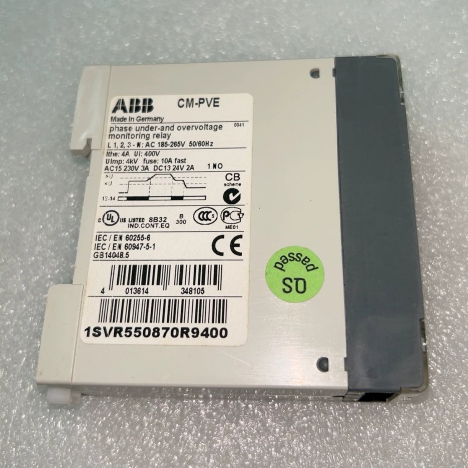 ABB CM-PVE 185-265VAC Three-Phase Monitoring Relay (CM Series) - Image 2
