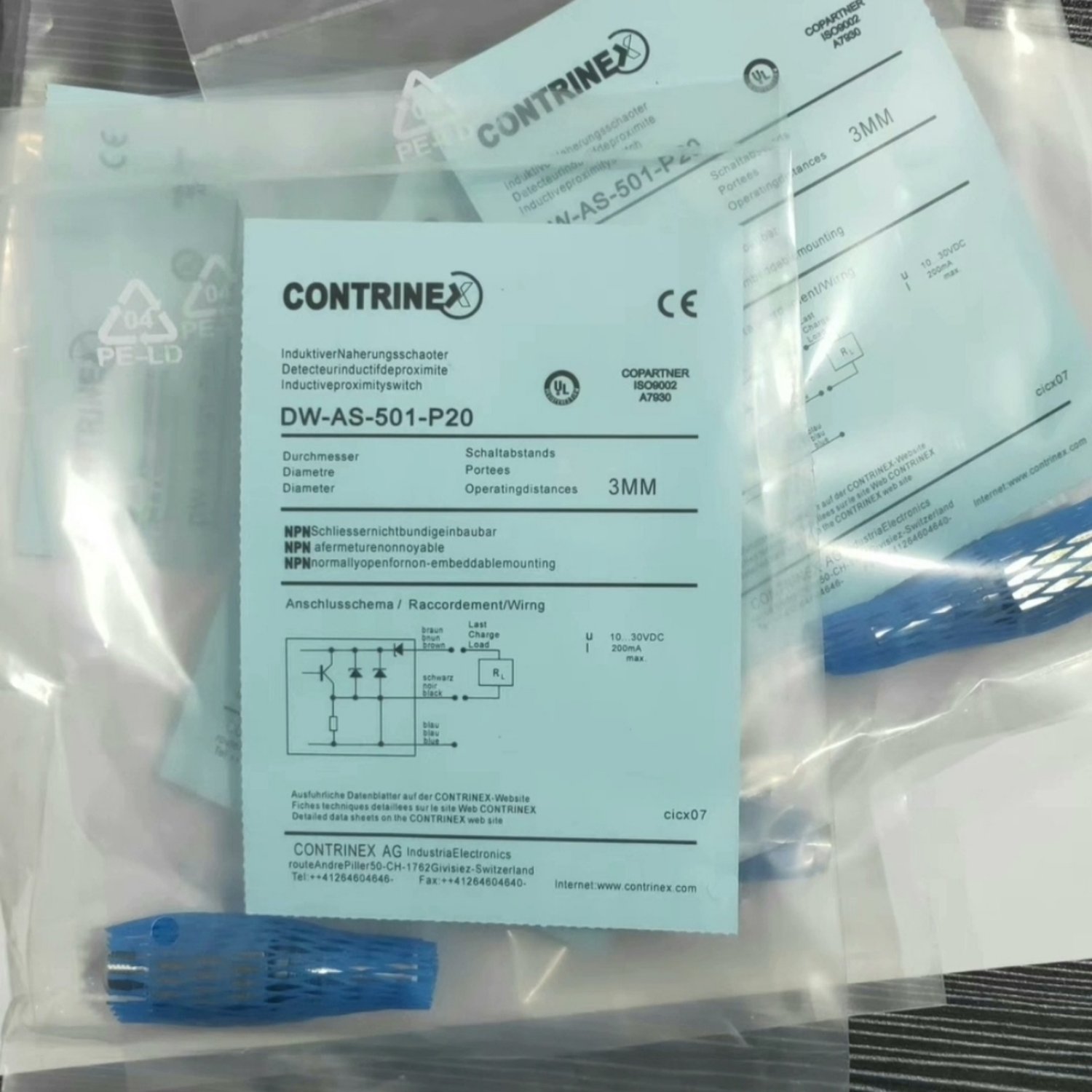 CONTRINEX DW-AS-503-P20 Embeddable Inductive Proximity Sensor (DW-AS Series) - Image 3