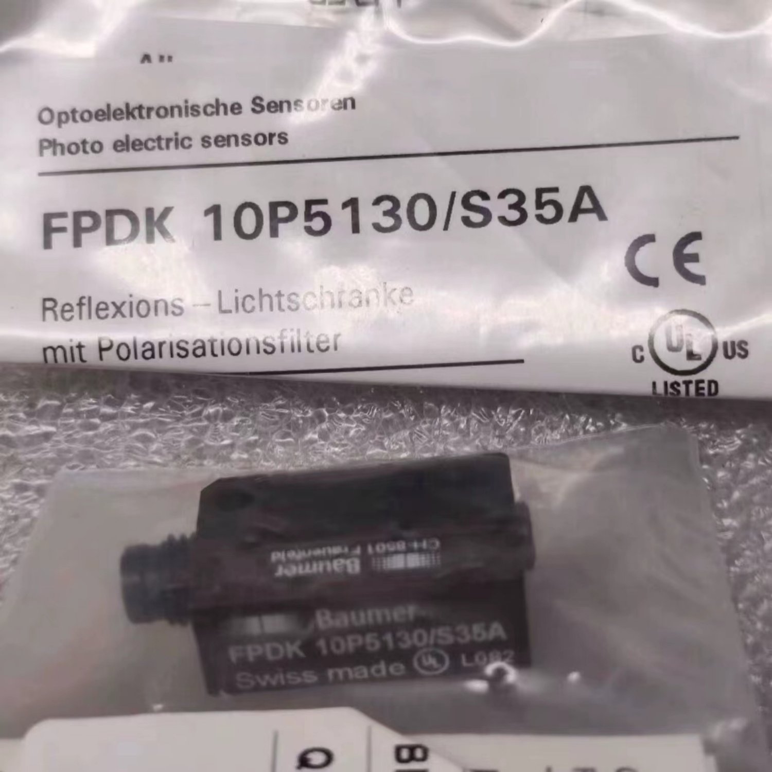 BAUMER FPDK10P5130 S35A Retro-Reflective Photoelectric Sensor (FPDK 10 Series) - Image 2