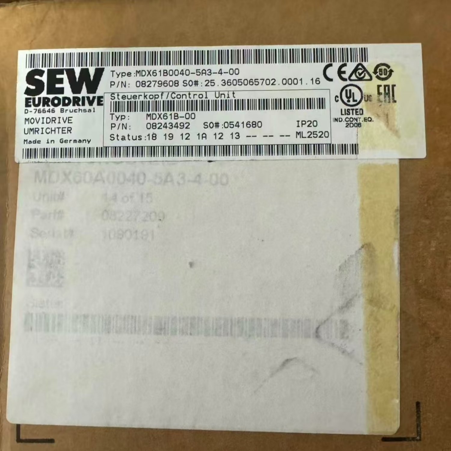 SEW-EURODRIVE MDX61B0040-5A3-4-00 Inverter