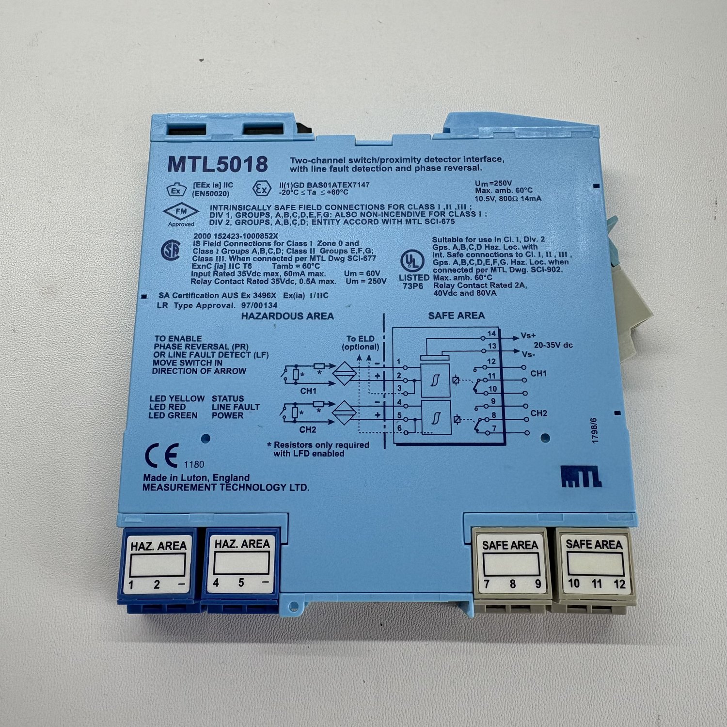 MTL MTL5018 Switch Proximity Detector Interface (MTL5000 Series)