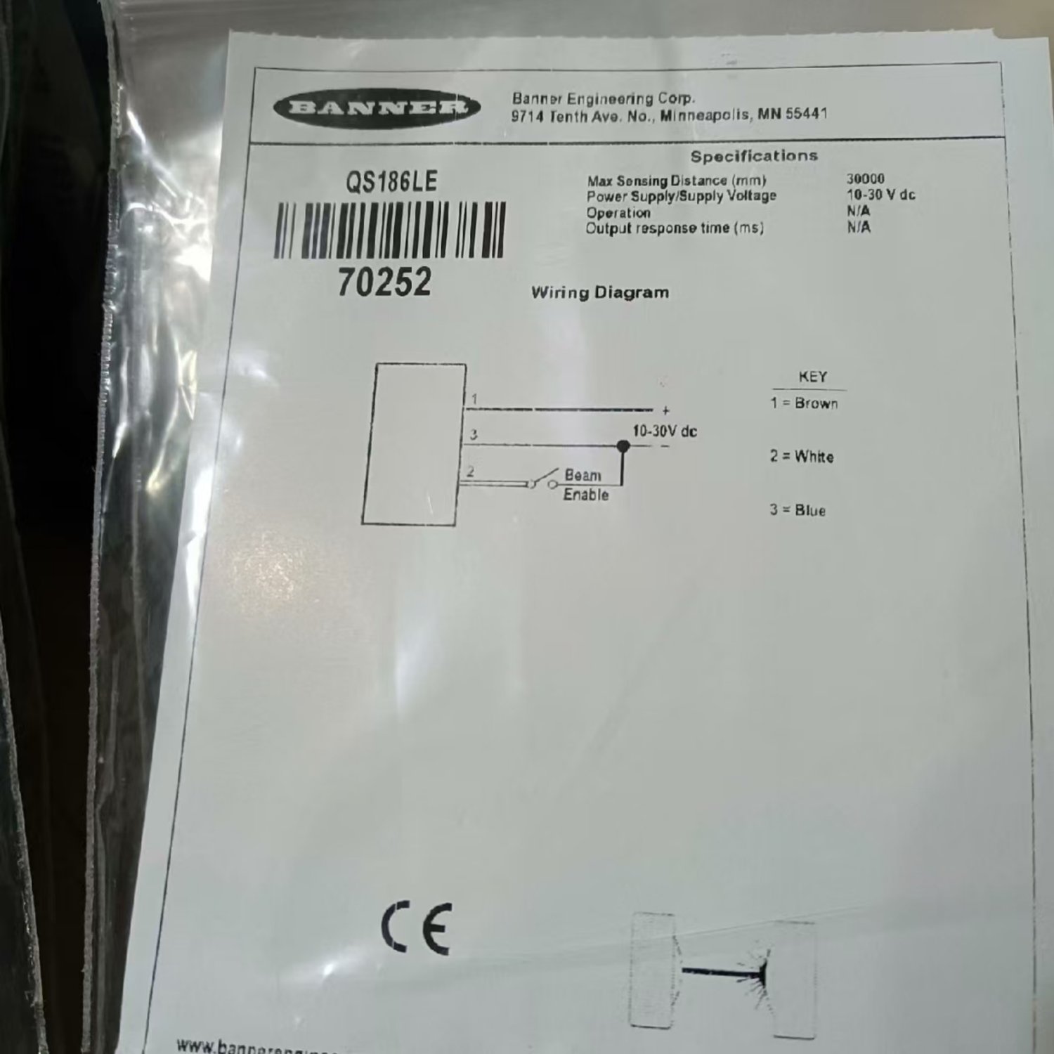 BANNER QS186LE Photoelectric Sensor