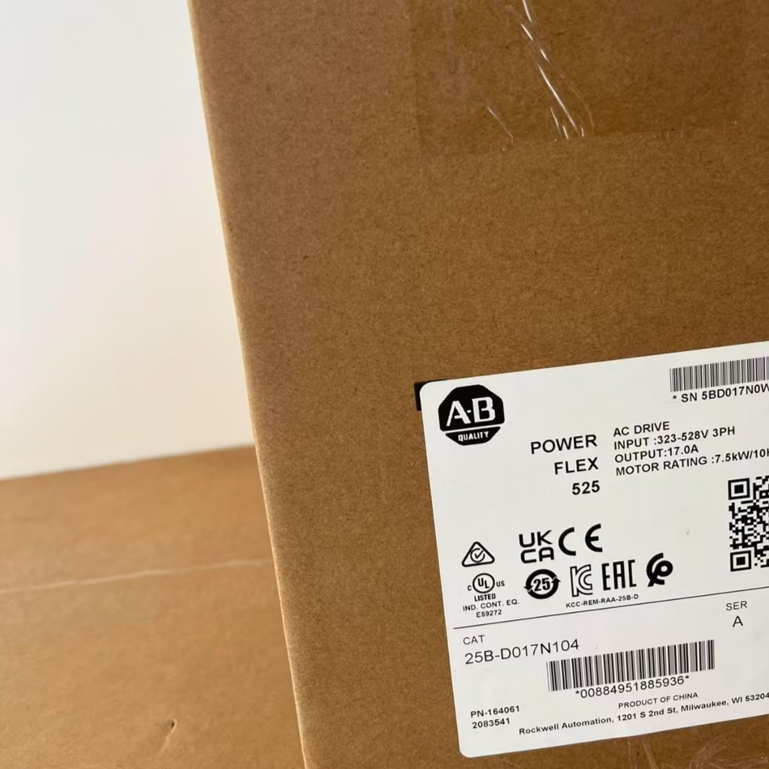 Allen-Bradley 25B-D017N104 PowerFlex 525 Adjustable Frequency AC Drive