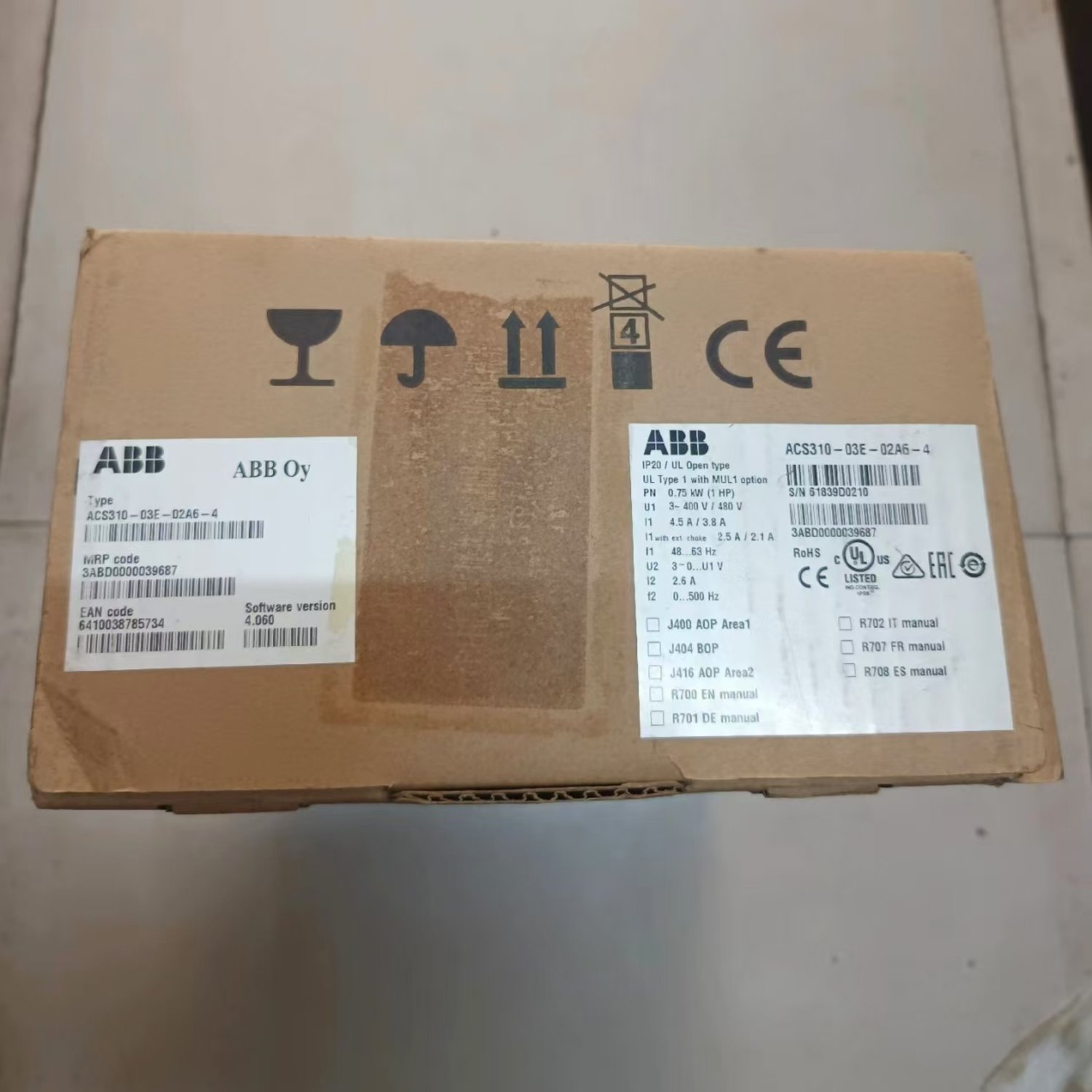 ACS310-03E-02A6-4 ABB Variable Frequency Drive