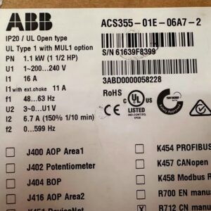 ABB ACS355-01E-06A7-2 General Purpose AC Drive