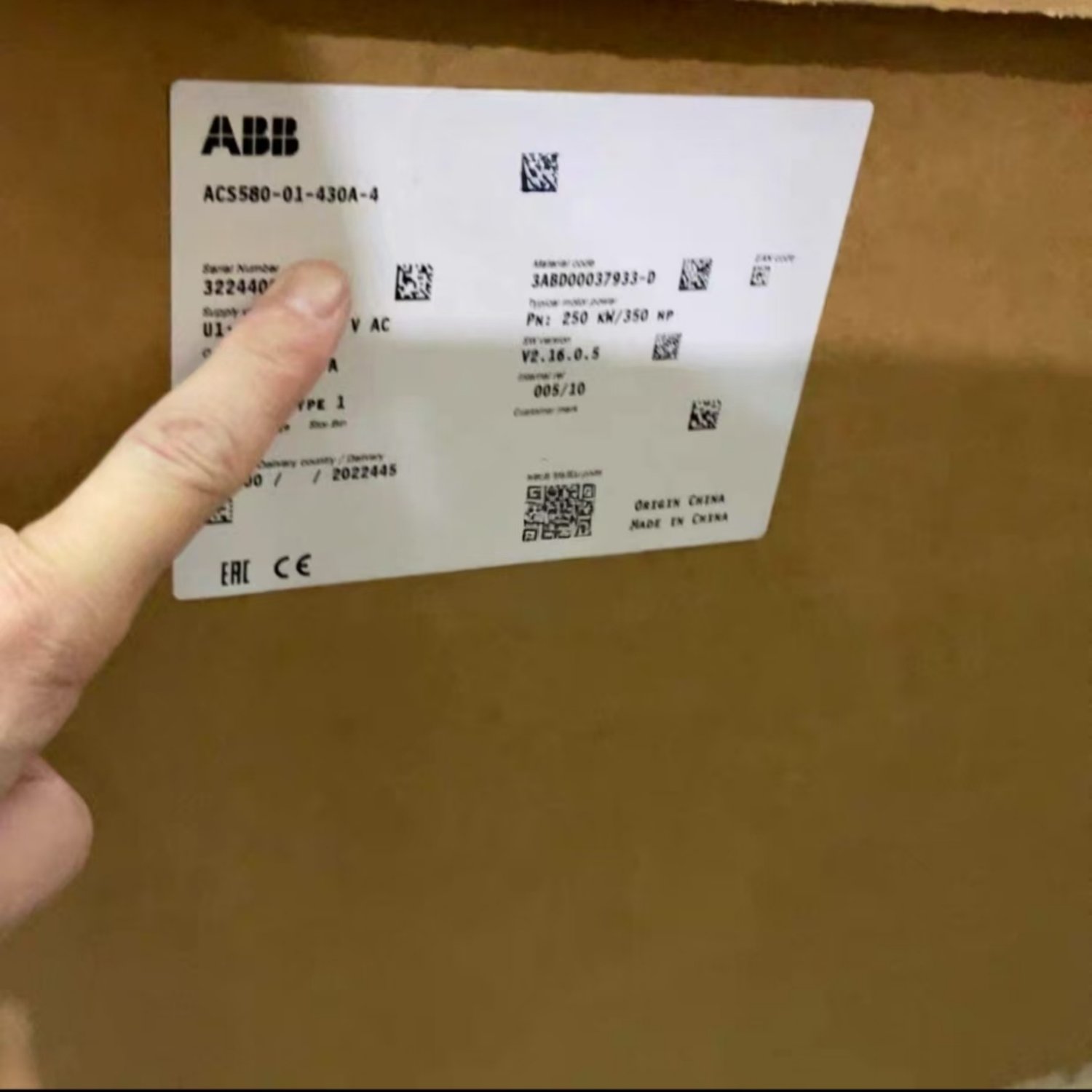 ABB ACS580-01-430A-4