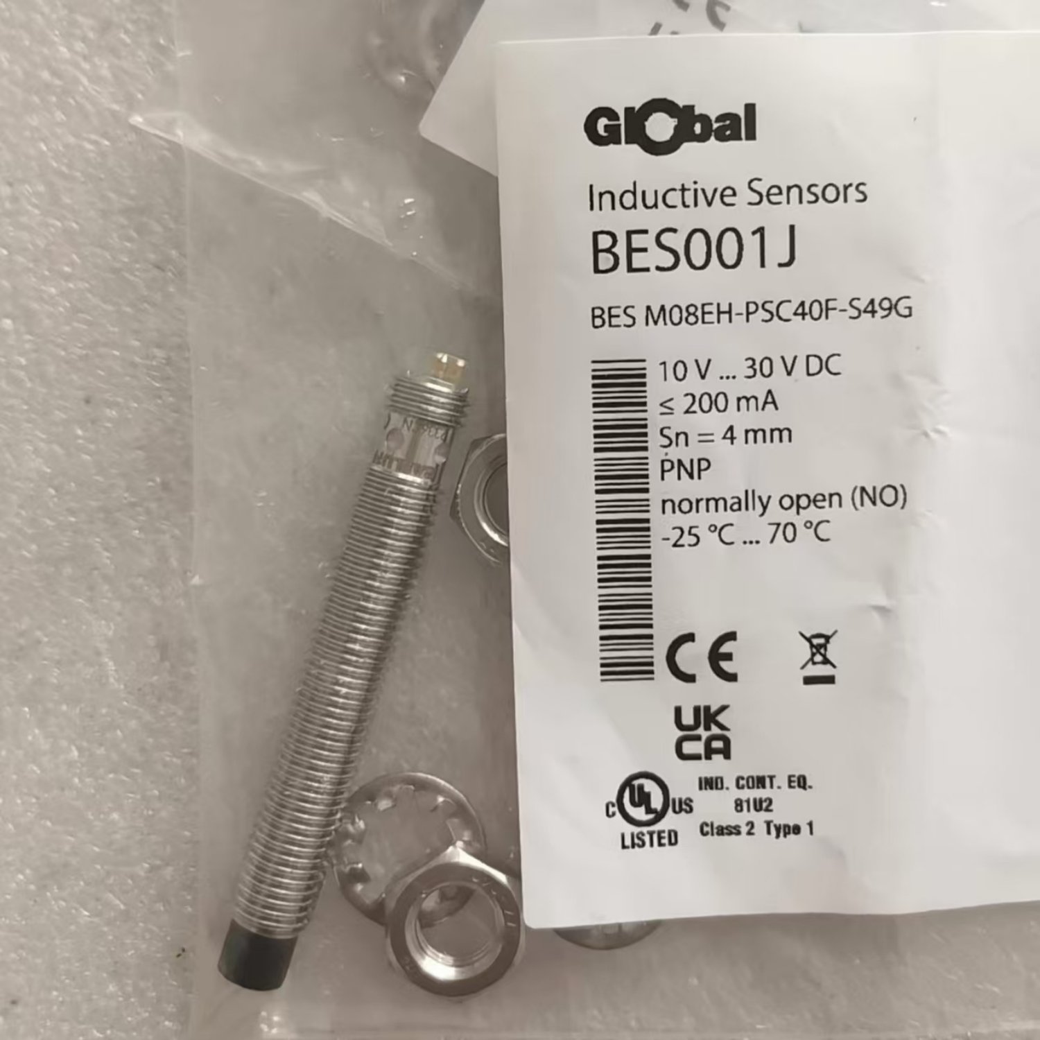 Balluff BES001J Inductive Proximity Sensor (BES M08EH-PSC40F-S49G)