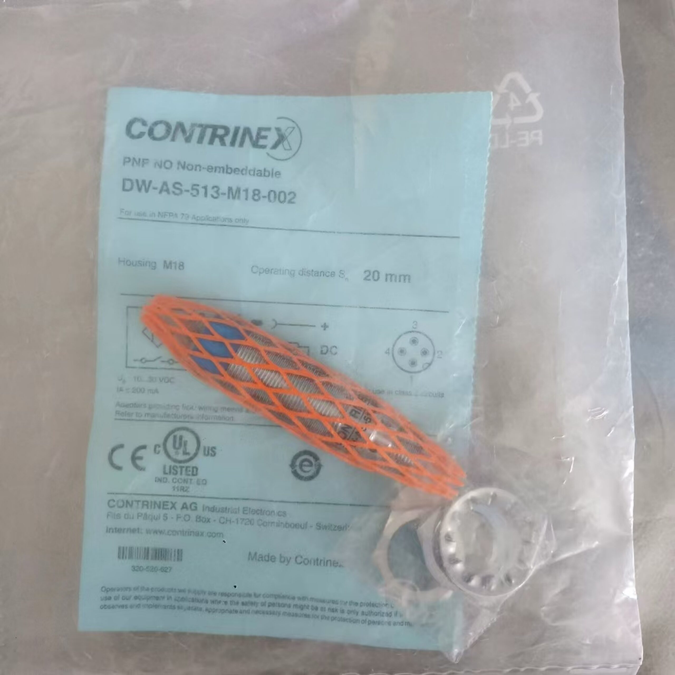 CONTRINEX DW-AS-513-M18-002 Inductive Proximity Sensor