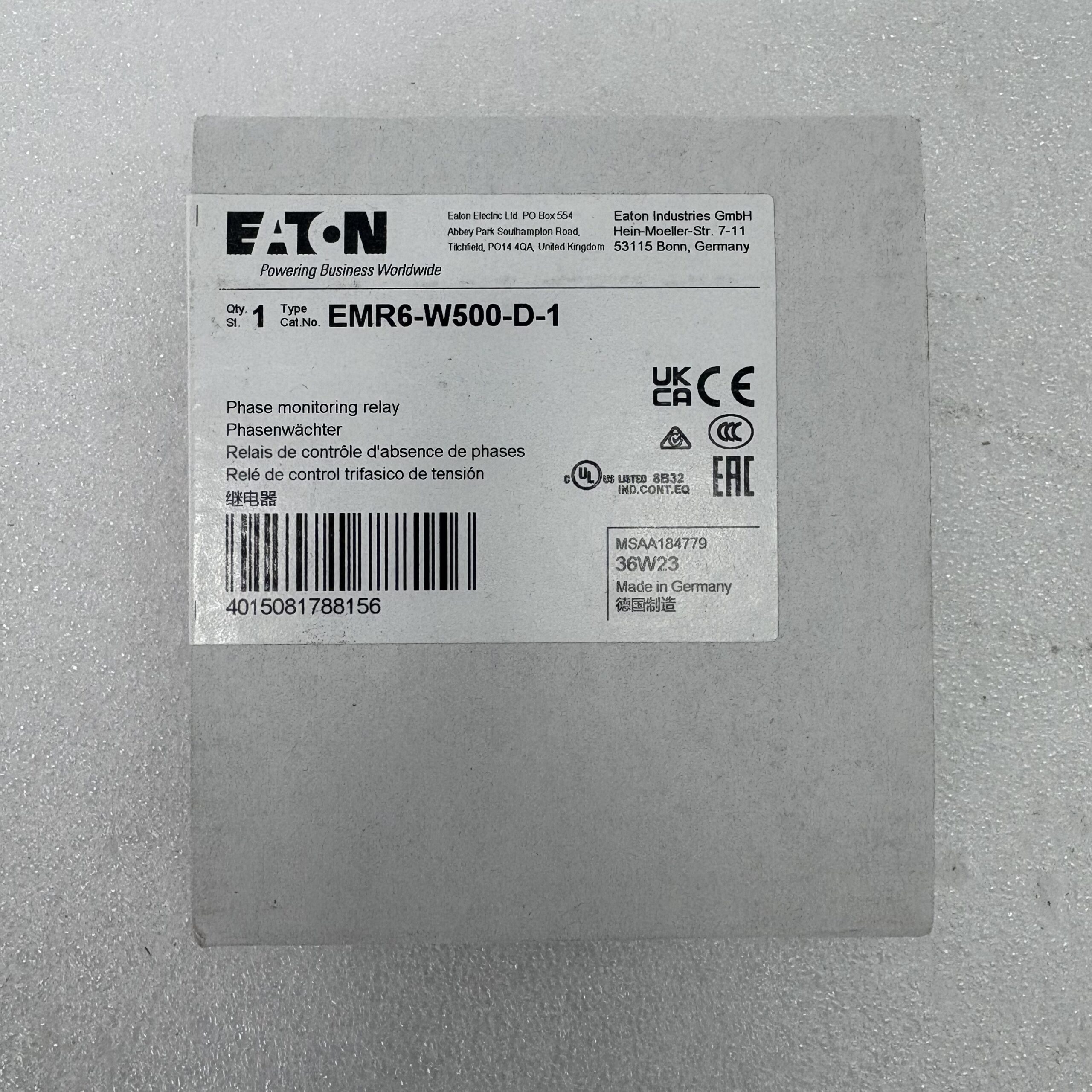 EATON EMR6-W500-D-1 Voltage Monitoring Relay - Image 2