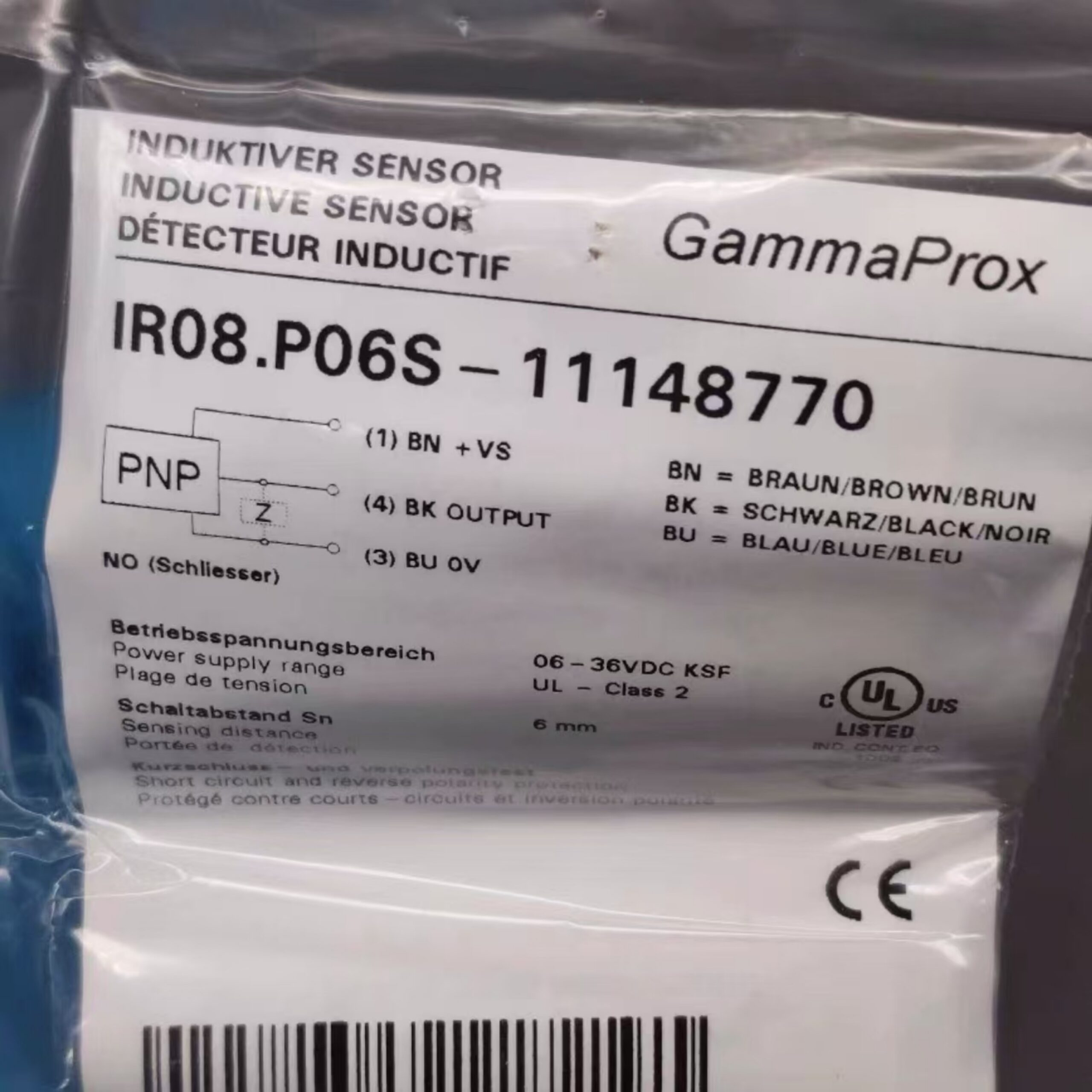 IPF ELECTRONIC IR08.P06S-11148770 M8 Inductive Proximity Sensor