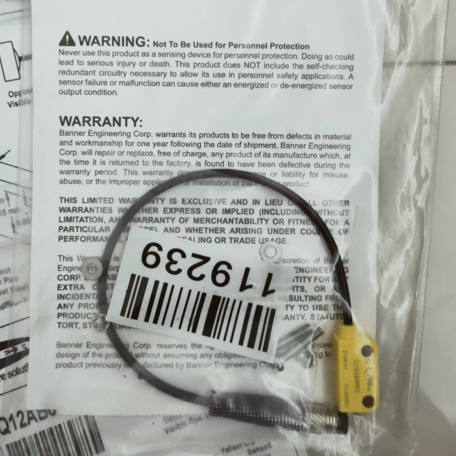 Banner Engineering Q12AB6RQ Opposed-Mode Photoelectric Sensor Receiver - Image 3