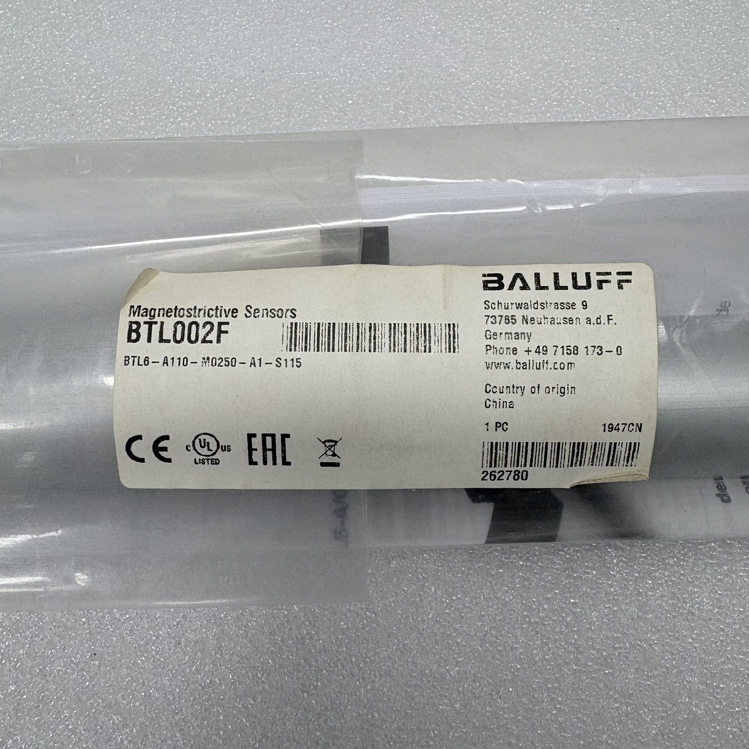 Balluff BTL6-A110-M0250-A1-S115 Magnetostrictive Linear Position Sensor – product view 1