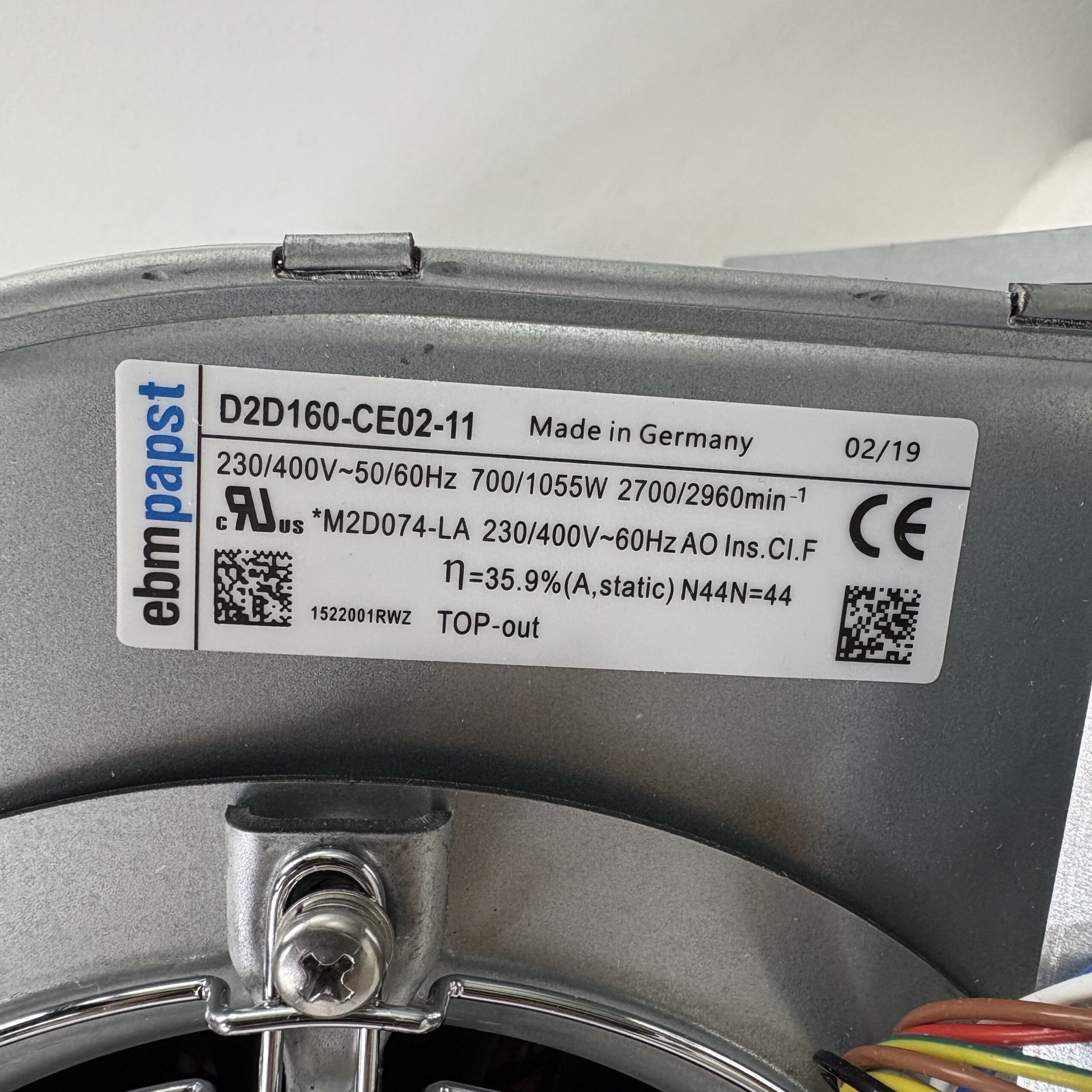 ebm-papst D2D160-CE02-11 AC Centrifugal Blower – product view 5