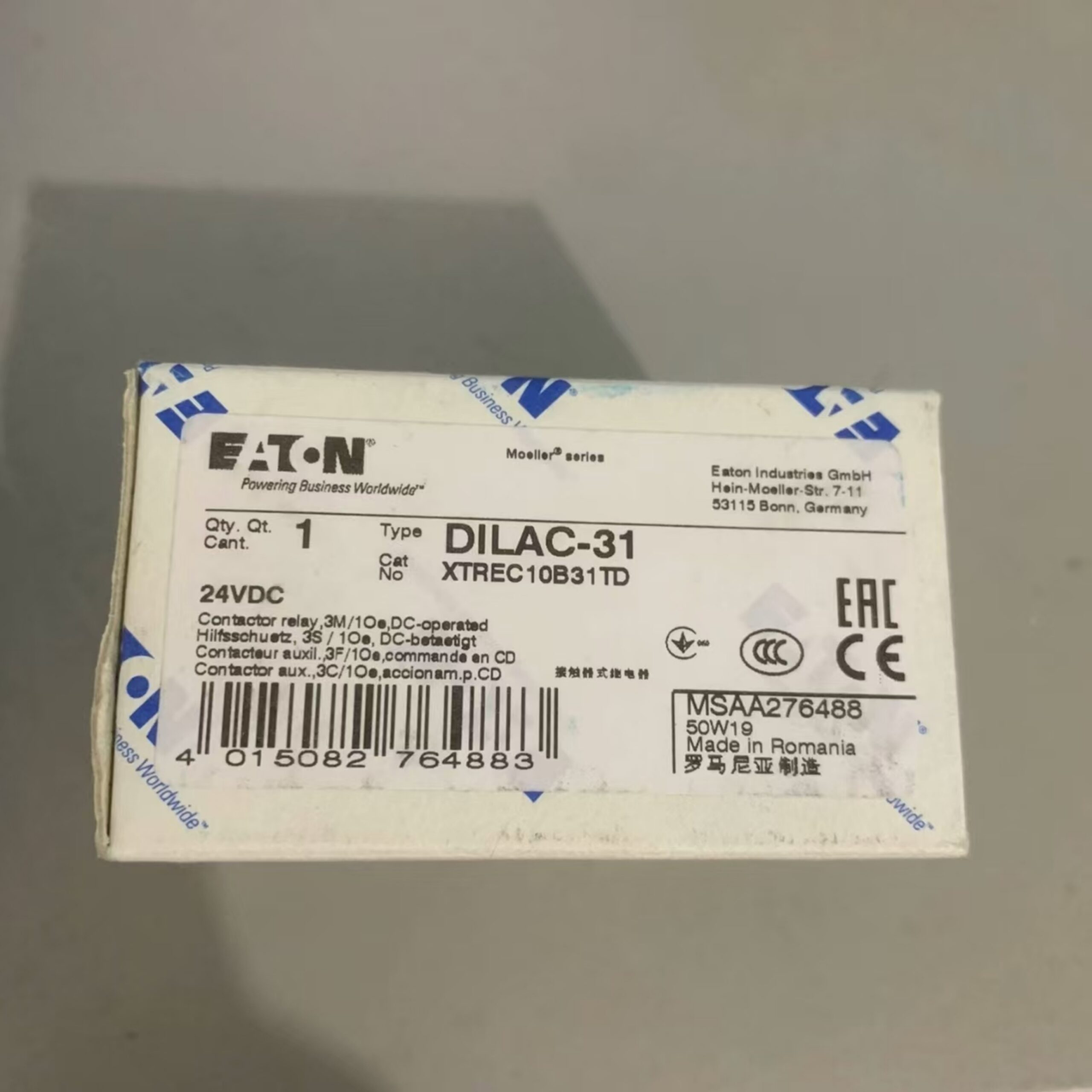 Eaton DILAC-31(24VDC) Control Relay – product view 1
