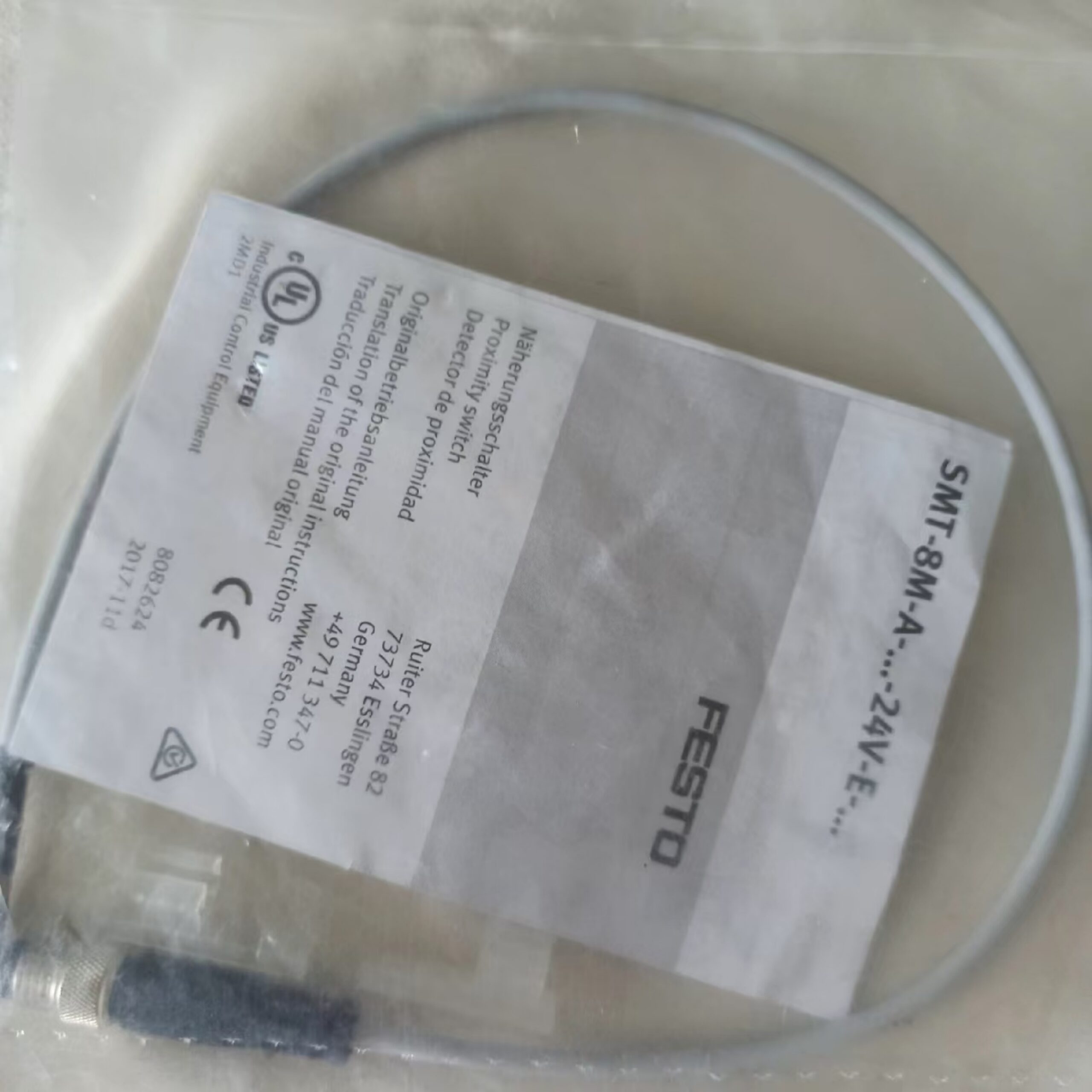 Festo SMT-8M-A-PS-24V-E-0,3-M8D 574334 Magneto-resistive Cylinder Sensor – product view 3